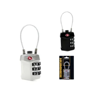 CANDADO TSA CON CLAVE 6.5X3.7CM X UNIDAD COLORES SURTIDOS HUMMER - 17205 - Image 1