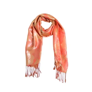 PASHMINA ROSAS METALIZADAS CON FLECOS 65X175CM - NS523-4 - Image 1