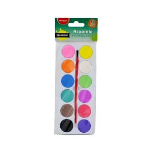 ACUARELA 12 COLORES CON PINCEL ESSENTIAL EN BOLSA KEYROAD - KR972135 - Image 1