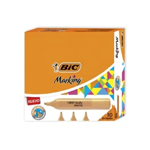 RESALTADOR CHATO NARANJA PASTEL CAJA X10 UNIDADES BIC - - Image 1