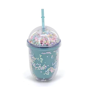 VASO ACRILICO CON TAPA DOMO Y SORBETE 350CC X UNIDAD TRENDY - 19021 - Image 1