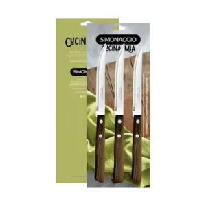 CUCHILLO CUCINA MIA MADERA BLISTER X3 UNIDADES SIMONAGGIO - 404/3 - Image 1