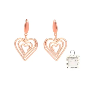 AROS ACERO ROSE GOLD CORAZON 2.5X4.5CM X PAR LAS OREIRO - 17235 - Image 1