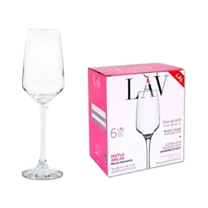 COPA DE VIDRIO PARA CHAMPAGNE LAL FLAUTA 230CC CAJA X6 UNIDADES - 37330/LAL545F - Image 1