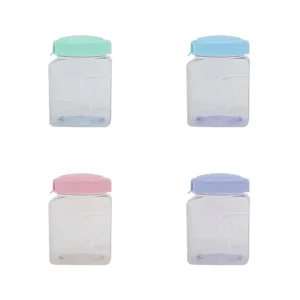 FRASCO PVC CUADRADO TAPA FLIP 1000CC X UNIDAD COLORES SURTIDOS - RB-1004CCF - Image 1