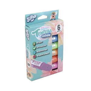 TEMPERA SOLIDA PASTEL X6 UNIDADES SIFAP - TEMPSOLPAS - Image 1
