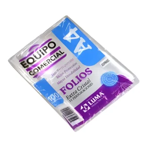 FOLIO A4 POLIPROPILENO EQUIPO COMERCIAL 40 MICRONES 11 PERFORACIONES X100 UNIDADES LUMA - 31-31GO