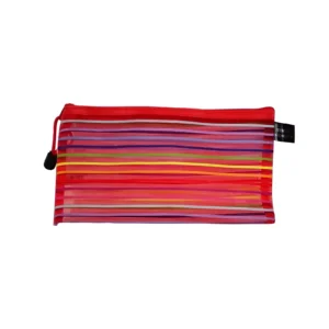CARTUCHERA 1 CIERRE RED RAYADO MULTICOLOR 23X12CM - 668- - Image 1