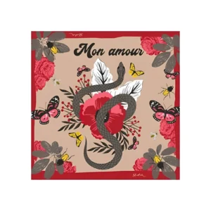 PAÑUELO RASADO FLORES 90X90CM SKORA - 27694 - Image 1