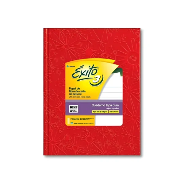CUADERNO 19X23 RAYADO T/D UNIVERSO ROJO 100H EXITO - 10