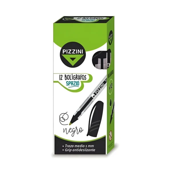 BOLIGRAFO GRIP ANTI/D NEGRO 1MM CAJA X12 PIZZINI -