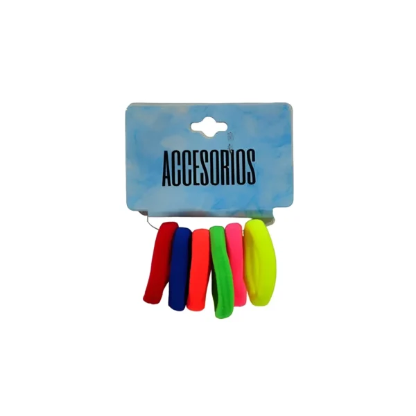 COLITA PARA EL PELO 3.5CM FLUO X6 UNIDADES - HB3303/CLAUD-012